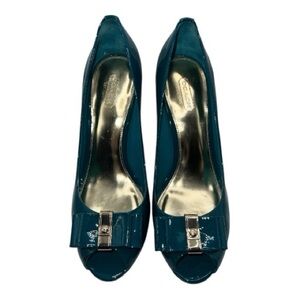 Coach Starla Teal Peep-Toe Heels